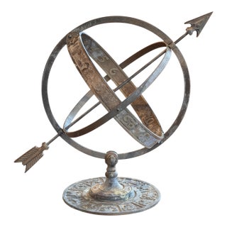 1950s Bronze Armillary Sphere With Zodiac Base For Sale
