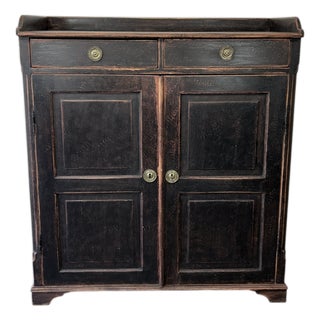Antique Gustavian Black Sideboard For Sale