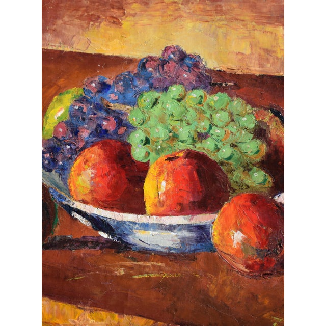 1930s Jean Lehmann, Still Life with Apples and Grapes, 1931, Oil on Canvas For Sale - Image 5 of 14