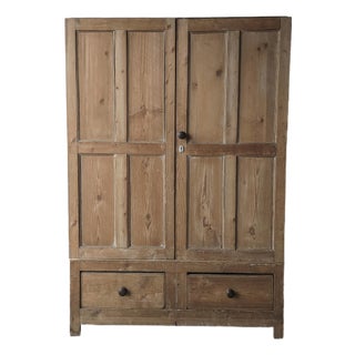 Large Scale 19th Century Antique English Pine Cabinet For Sale