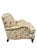 Cream Pair of Lee Industries Floral Upholstered Lounge Chairs With Brass Casters For Sale - Image 8 of 12