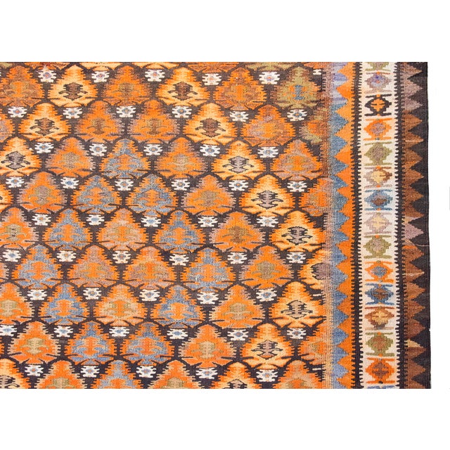 Early 20th Century Persian Qazvin Kilim Rug For Sale - Image 4 of 15
