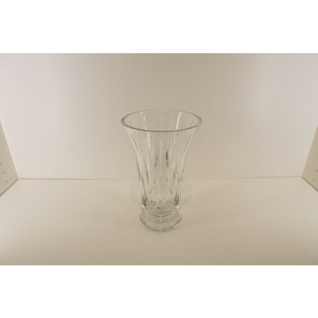 Vintage Crystal Flared Cut-Glass Vase For Sale In Austin - Image 6 of 13