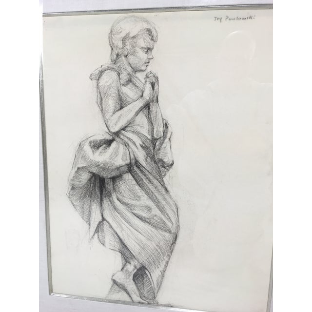 Academy Style Woman In Classical Dress Pencil Drawing Chairish
