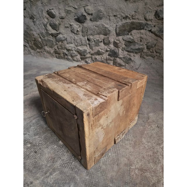 Wood Antique French Oak Strongbox Cabinet, 1850 For Sale - Image 7 of 17