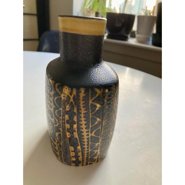 Mid-Cenury Modern Royal Copenhagen faience 'Baca' Series 724/3207 vase designed by Nils Thorsson. hallmark on bottom....