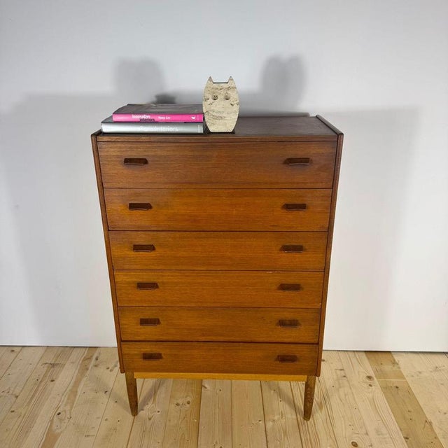 Wood Tall Teak Chest of Drawers by Poul Volther, 1960s For Sale - Image 7 of 12