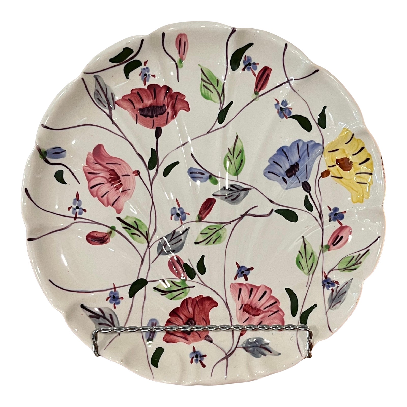 Southern Potteries Blue Ridge “Wild Flower” Hand-Painted Floral Plate ...