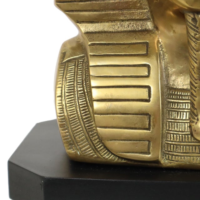 Vintage Hollywood Regency Brass Pharaoh Table Lamp, 1960s For Sale - Image 14 of 18