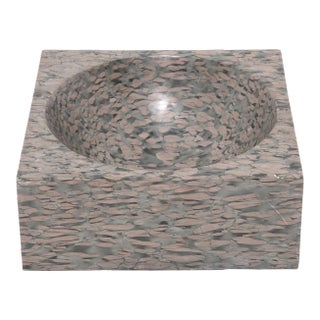 Chinese Squared Zhenzhu Stone Basin For Sale