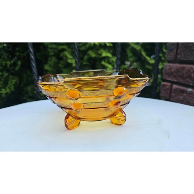 Art deco plate, Stölzle, 1930s, dimensions: height 10.2 cm, width 19.3 cm, depth 19 cm.