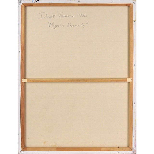 Pink "Magnetic Personality" Abstract Composition in Acrylic on Canvas by Charles David Francis For Sale - Image 8 of 9