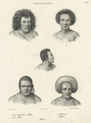 After L.A. de Sainson, Various Inhabitants of Tonga Tabu, 1836, Print