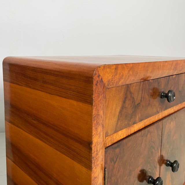 Wood Italian Art Deco Bedside Table in Wood and Black Wood, 1930s, Set of 2 For Sale - Image 7 of 17