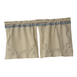 Beige Bistro Curtains 15x15 Set of 2 Panels