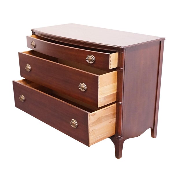 Huntley Furniture Solid Mahogany Traditional Duncan Phyfe Style 45" Three Drawer Chest 1830 For Sale In Kansas City - Image 6 of 14