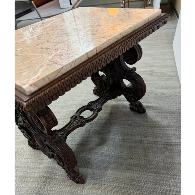 Late 18th Century Renaissance Revival Marble Topped Side Table For Sale - Image 5 of 12