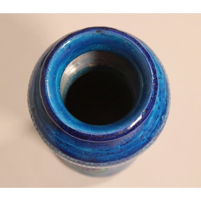 Ceramic Mid Century Italian Rimini Blue Bitossi Pottery Vase For Sale - Image 7 of 9