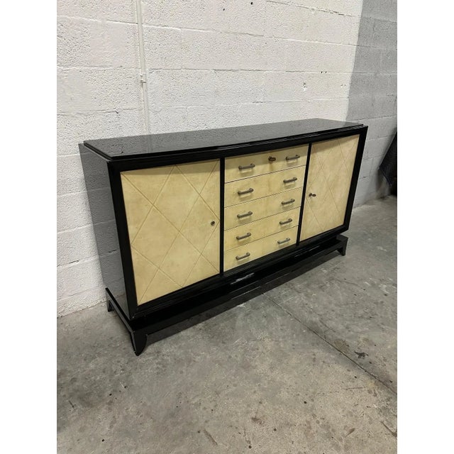 Masterpiece French Art Deco Parchment Sideboards / Buffet 1935s For Sale - Image 4 of 12