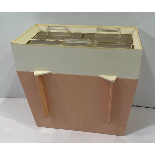 Pink Mid Century Space Age Three Drawer Storage Box For Sale - Image 8 of 8