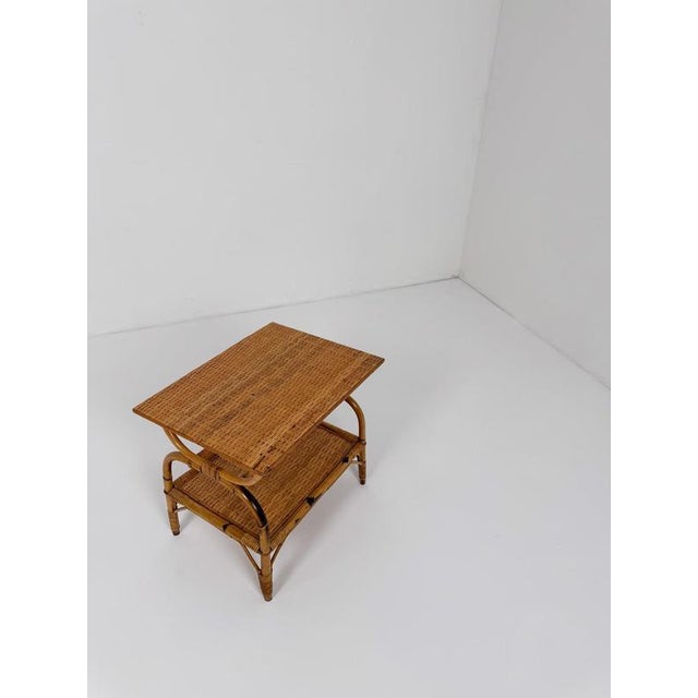 Mid-Century Art Deco Italian Bamboo and Rattan Wicker Coffee Table For Sale - Image 11 of 18