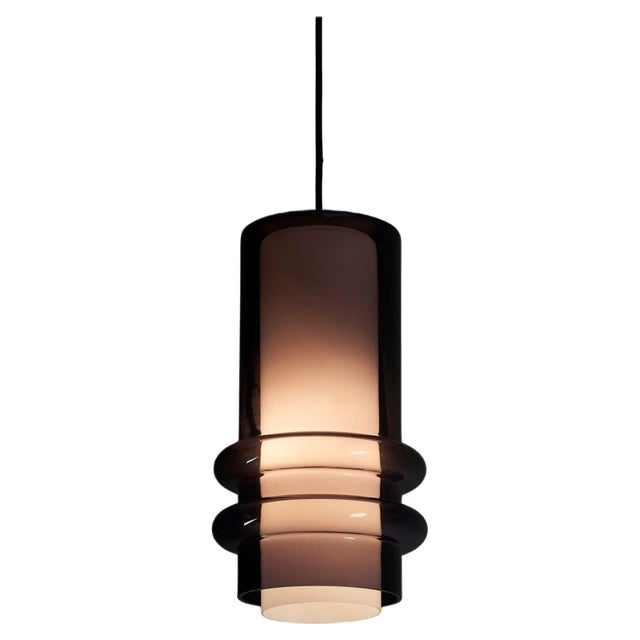 Circle Double Glass Pendant attributed to Jo Hammerborg for Fog & Mørup, Denmark, 1960s For Sale