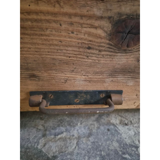 Antique French Industrial Pine Storage Bench, 1890s For Sale - Image 17 of 18