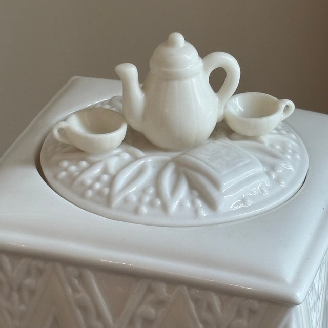 Victorian Vintage Lenox Tea Cart Porcelain Teapot For Sale - Image 3 of 17