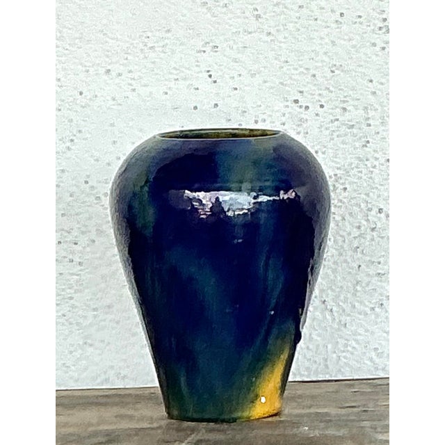 Vintage Original Glazed Ceramic Vase For Sale - Image 4 of 12