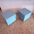 1980s Modernist Laminate Cube Side Tables in Soft Blue - A Pair For Sale In Tampa - Image 6 of 7