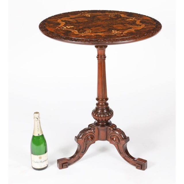 Antique Victorian Burr Wanut and Marquetry Occasional Tables, 1800s, Set of 2 For Sale - Image 10 of 11