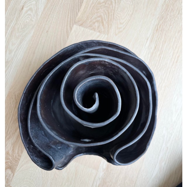 Monumental 1970s Brutalist Signed Studio Pottery Spiral Sculpture / Vessel / Vase For Sale - Image 11 of 13