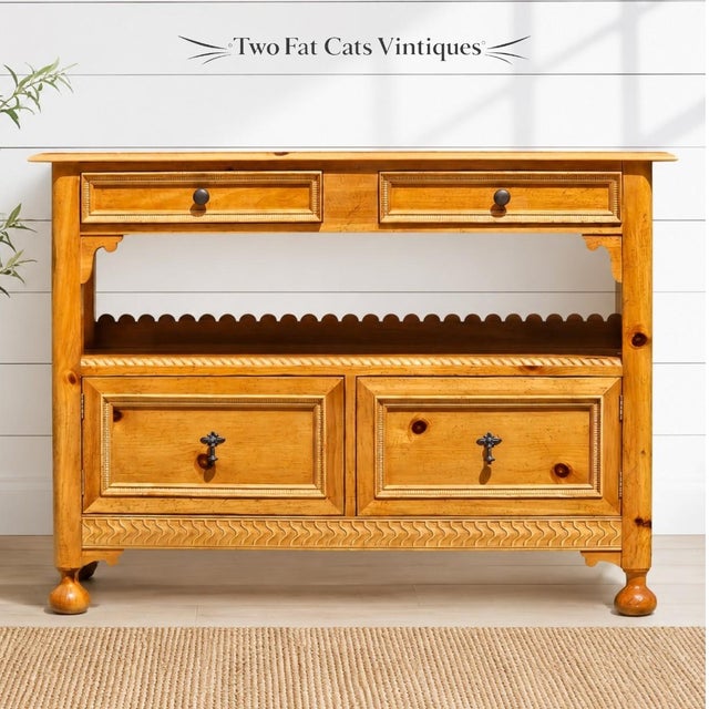 Vintage | Baker Furniture "Milling Road" | Pine | Sideboard | Server | Buffet | Credenza | Italian Provincial | French...