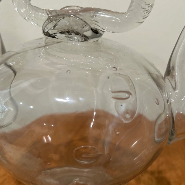 Vintage Holy Water Jug/ Cantir in Blown Glass 19th Century For Sale - Image 9 of 13