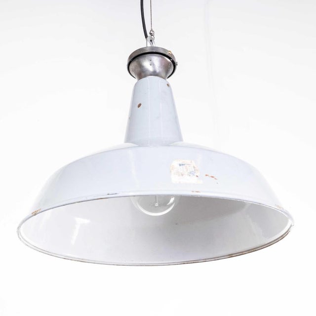 Industrial Enamelled Pendant Lamp from Benjamin, 1950s For Sale - Image 12 of 12