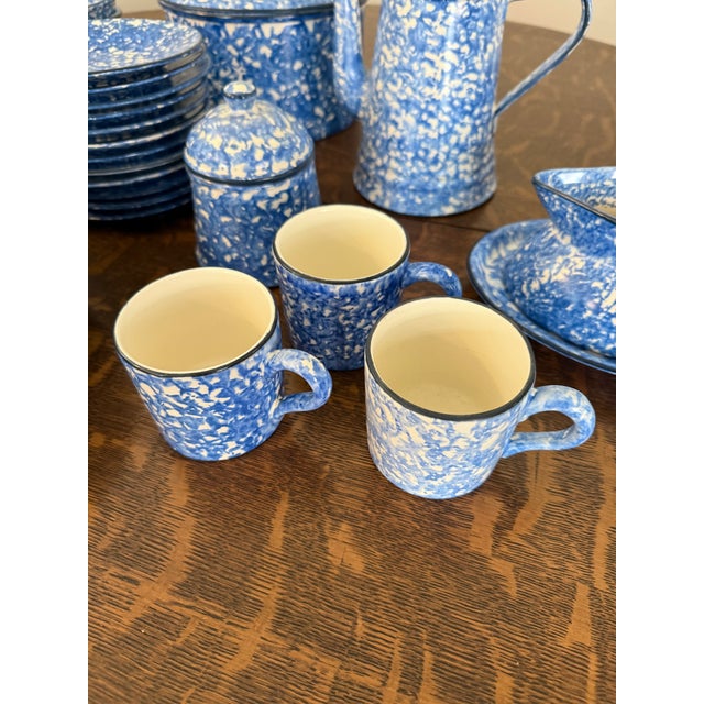 Mid 20th Century Stangl Spongeware Pottery Large Dish Set - 43 Pieces For Sale - Image 11 of 16