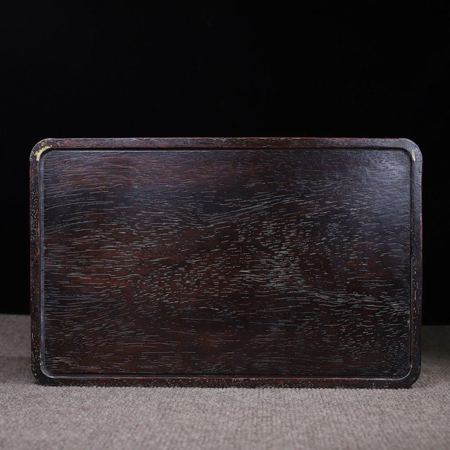 Rosewood Rectangular Tray Inlaid With Mother-of-Pearl For Sale - Image 9 of 9