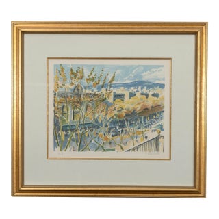 1940s Josep Serra Llimona — Signed Limited Edition Stone Lithograph, Balcony View, 76/90 For Sale