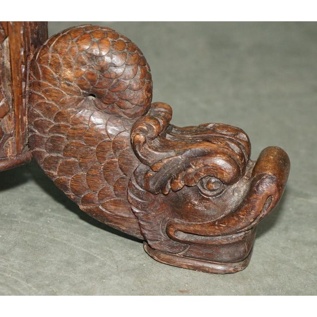 19th Century Antique Regency Carved Hardwood 3-Tier Jardinier with Dolphin Supports, 1820 For Sale - Image 5 of 18
