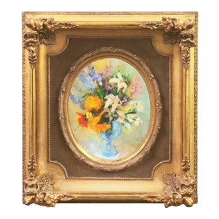 'A Posy of Wildflowers' by Johannes, 1972; Impressionist Still Life, Cabinet-Sized For Sale