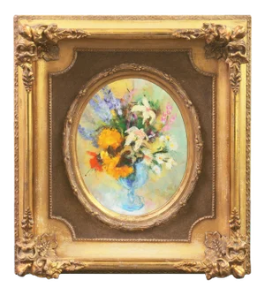 'A Posy of Wildflowers' by Johannes, 1972; Impressionist Still Life, Cabinet-Sized