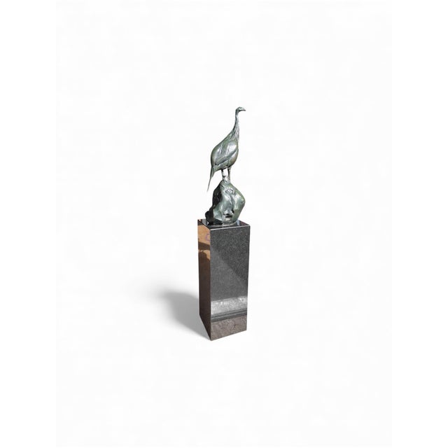 1980s 1980s Bart Walter’s (American 20th Century ) Bronze Turkey Sculpture on Marble Pedestal. Signed 1 of 8 For Sale - Image 5 of 10