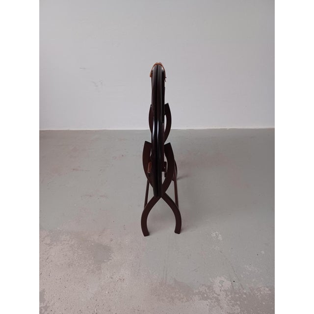 Brown Danish Circular Handcrafted Foldable Mahogany Coffee Table, 1960s For Sale - Image 8 of 11