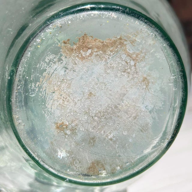 Rustic European Vintage European Demijohn Bottle Green 13.5” For Sale - Image 3 of 7