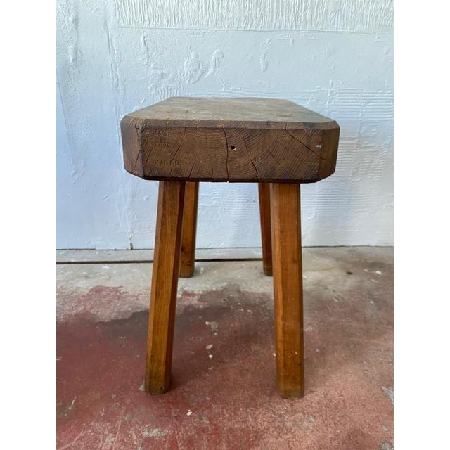 Rustic Farmhouse Chopping Block Table, 1956 For Sale - Image 6 of 12