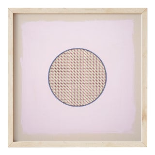 Pastel Lavender-Pink Abstract Minimal Circle Art Print by Emily Keating Snyder | 30 X 30 Print in Wood Frame For Sale