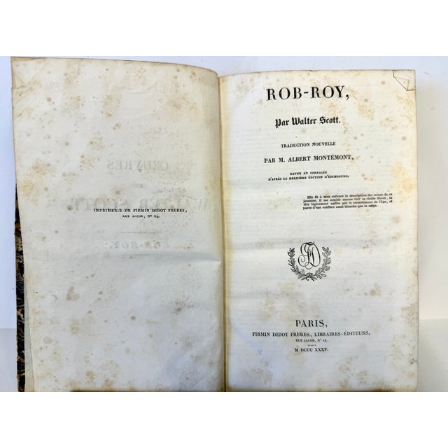 1830s Antique French Edition Walter Scott Novels Half-Leather - Set of 5 For Sale - Image 9 of 11