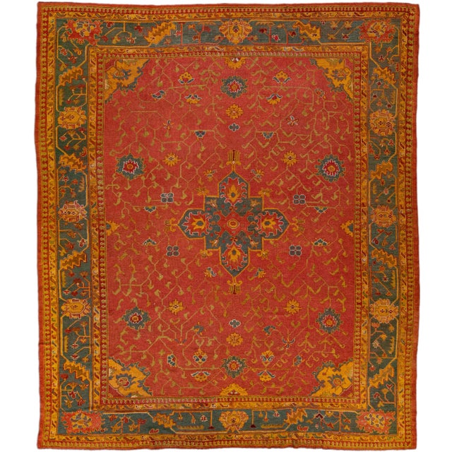 Red Antique Turkish Oushak Handmade Allover Designed Wool Rug For Sale - Image 13 of 13
