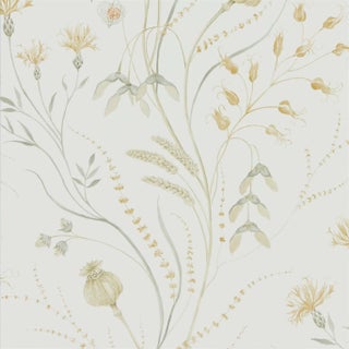 Sanderson Summer Harvest Wallpaper in Silver Corn For Sale
