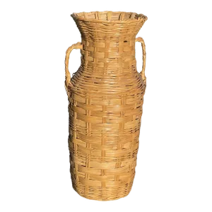 French Provincial Tall 2 Handle Wicker Basket